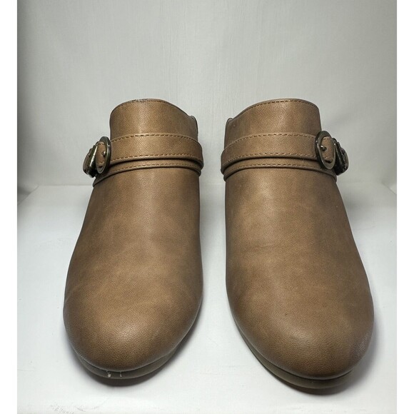 A2 By Aerosoles Tan Leather Slip On Mule Clogs Women's SIZE 8.5 - Picture 3 of 7